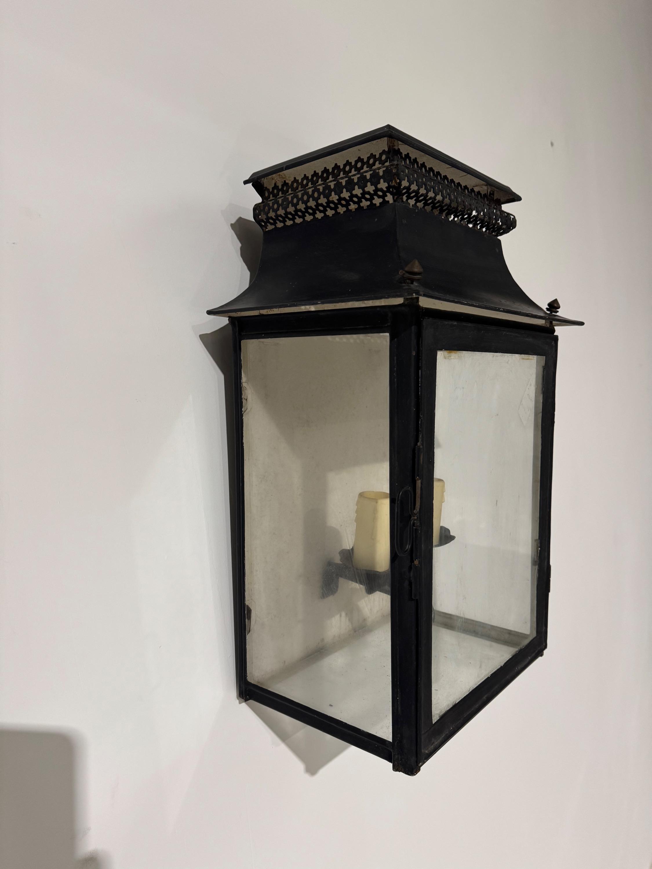 Classic Pair of French Wall Lanterns End of 19th Century, Electrfied in 1950